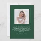 2025年モダンのGreen Grad 2写真卒業 案内状 (裏面)