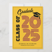 2025年モダンのMaroon金ゴールド卒業 案内状 (正面)