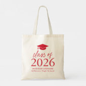 2025年モダンのRed Script Graduationのクラス トートバッグ (裏面)
