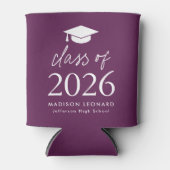 2025年モダンのScript Purple Graduationのクラス 缶クーラー (正面)