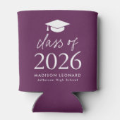 2025年モダンのScript Purple Graduationのクラス 缶クーラー (裏面)