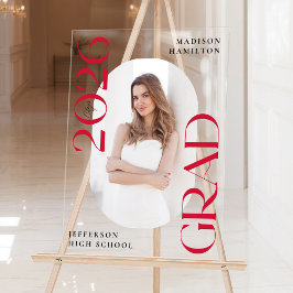 2025年モダンクラス赤写真卒業へようこそ アクリルサイン