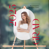 2025年モダンクラス赤写真卒業へようこそ アクリルサイン (ニュートラル)