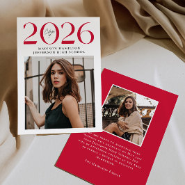 2025年モダンクラス赤2写真卒業 案内状