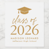 2025年モダンクラス金ゴールドスクリプトの卒業 ワインラベル (シングルラベル)