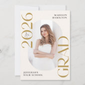 2025年モダンクラス金ゴールド卒業2写真卒業 案内状 (正面)