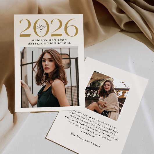 2025年モダンクラス金ゴールド2写真卒業 案内状