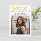 2025年モダンクラス黄色2写真卒業 案内状 (スタンド正面)