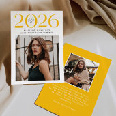 2025年モダンクラス黄色2写真卒業 案内状