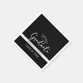 2025年モダングラッドキャップの白黒クラス スタンダードカクテルナプキン (角)