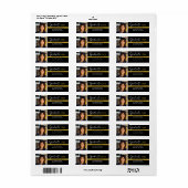 2025年モダングラッドキャップフォトのブラック&金ゴールドクラス ラベル (フルシート)