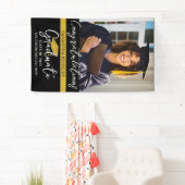 2025年モダングラッドキャップフォトのブラック&金ゴールドクラス 横断幕 (インサイチュ)