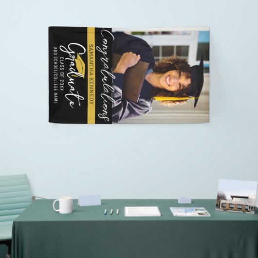 2025年モダングラッドキャップフォトのブラック&金ゴールドクラス 横断幕 (トレードショー)