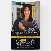 2025年モダングラッドキャップフォトのブラック&金ゴールドクラス 横断幕 (縦)