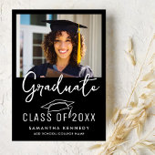 2025年モダングラッドキャップフォトの白黒クラス 案内状