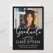 2025年モダングラッドキャップフォトの白黒クラス 案内状 (正面)