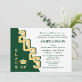 2025年モダンゴールデングリーン卒業パーティーのクラス 招待状 (スタンド正面)