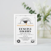 2025年モダンスタイリッシュ卒業式ドーナツ ポストカード (スタンド正面)