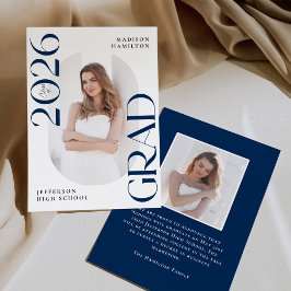 2025年モダンネイビーグラード2写真卒業 案内状