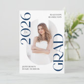 2025年モダンネイビーグラード2写真卒業 案内状 (スタンド正面)