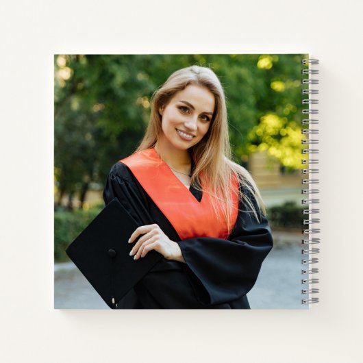 2025年モダンネイビー写真卒業パーティーゲストブック ノートブック (裏面)