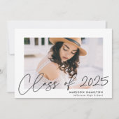 2025年モダンブラックスクリプトフォトのクラス 案内状 (正面)