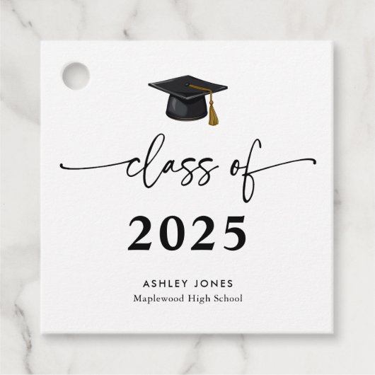 2025年モダンブラックスクリプト卒業のクラス フェイバータグ (正面)