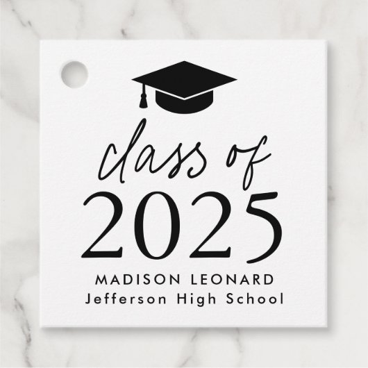 2025年モダンブラックスクリプト卒業のクラス フェイバータグ (正面)