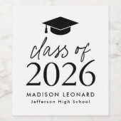 2025年モダンブラックスクリプト卒業のクラス ワインラベル (シングルラベル)