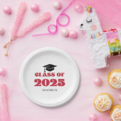 2025年モダンブラックレッドクラス ペーパープレート (パーティー)