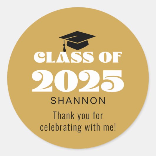 2025年モダンブラック金ゴールドクラスありがとうございました ラウンドシール (正面)