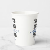 2025年モダンブルーブラック卒業紙カップ 紙コップ (左)