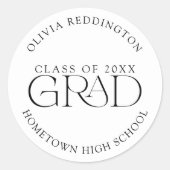 2025年モダンミニマルタイポグラフィクラス ラウンドシール (正面)