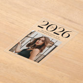 2025年モダン写真アクリル卒業発表 アクリル招待状 (レイダウン)