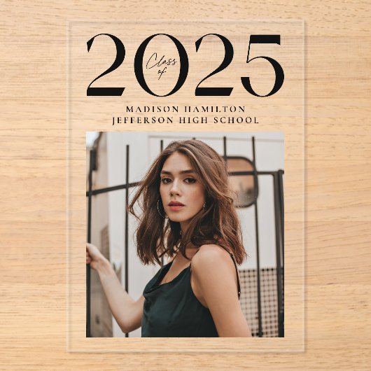 2025年モダン写真アクリル卒業発表 アクリル招待状 (正面)