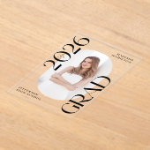 2025年モダン写真アクリル卒業発表 アクリル招待状 (レイダウン)