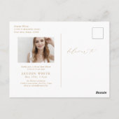 2025年モダン写真卒業のシックなスクリプトクラス ポストカード (裏面)