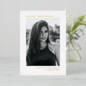 2025年モダン写真卒業のミニマル級 箔招待状 (立ち正面)