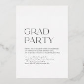 2025年モダン写真卒業のミニマル級 箔招待状 (裏面)