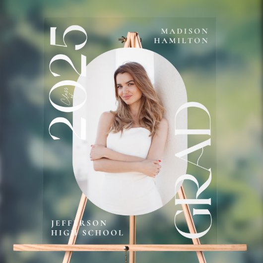 2025年モダン写真卒業へようこそ アクリルサイン (ニュートラル)