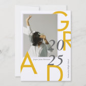 2025年モダン写真卒業クラスミニマル 招待状 (正面)