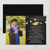 2025年モダン写真卒業パーティーのクラス 招待状 (正面/裏面)