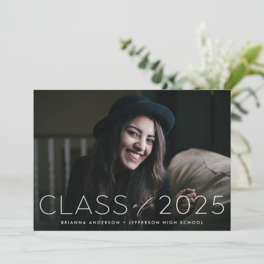 2025年モダン写真卒業パーティーのクラス 招待状 (スタンド正面)