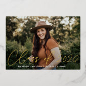 2025年モダン写真卒業発表のクラス 箔招待状 (正面)