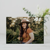 2025年モダン写真卒業発表のクラス 箔招待状 (立ち正面)