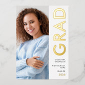 2025年モダン写真金ゴールドフォイル実在発表 箔招待状 (正面)