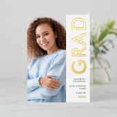 2025年モダン写真金ゴールドフォイル実在発表 箔招待状 (立ち正面)