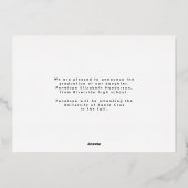 2025年モダン卒業のブラックと金ゴールドクラス 箔招待状 (裏面)