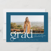 2025年モダン卒業のブルーフォトクラス 案内状 (正面)