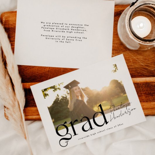 2025年モダン卒業の白黒クラス 案内状